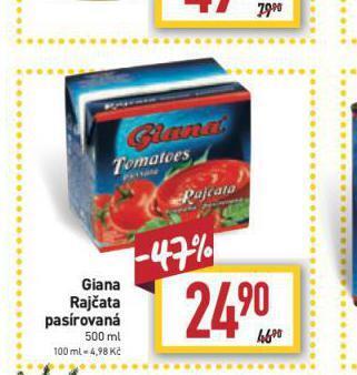 Billa Giana rajčata pasírovaná nabídka