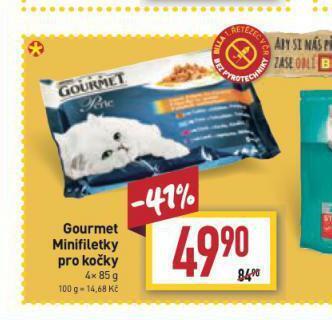 Billa Gourmet minifiletky pro kočky nabídka