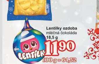 Jip Lentilky ozdoba mléčná čokoláda 18,5 g nabídka