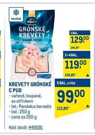 Makro Mylord krevety grónské c pud vařené, loupané, se střívkem 250g nabídka