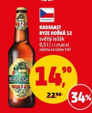 Penny Market Pivo radegast ryze hořká 12 nabídka