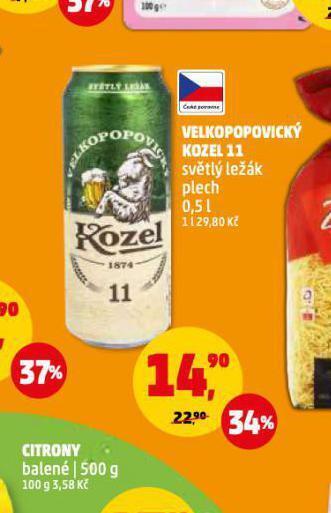 Penny Market Pivo velkopopovický kozel 11 nabídka