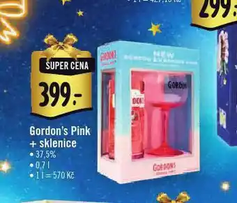 Albert Gordon´s pink + sklenice nabídka