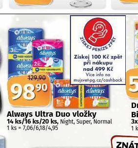 Coop Always dámské vložky nabídka