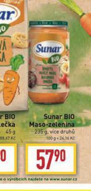 Billa Sunar bio masozeleninový příkrm nabídka
