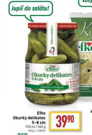 Billa Efko okurky nabídka
