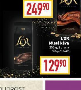 Billa L'or káva nabídka