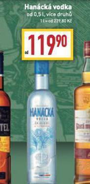 Billa Hanácká vodka nabídka