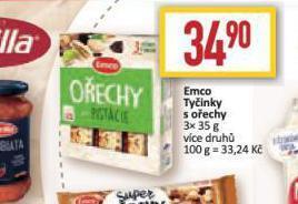 Billa Emco tyčinky s ořechy nabídka