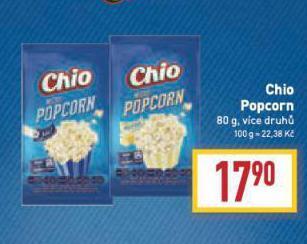 Billa Chio popcorn nabídka