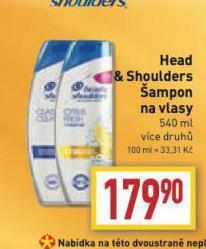 Billa Head & shoulders šampon nabídka