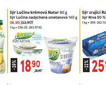 Žabka Sýr lučina krémová natur nabídka