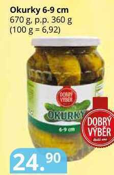 Potraviny CZ Okurky 6-9 cm 670 g, p.p. 360 g nabídka