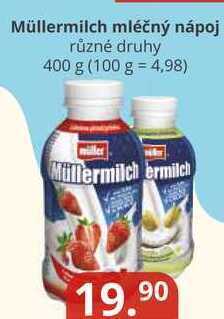 Potraviny CZ Müllermilch mléčný nápoj různé druhy 400 g nabídka
