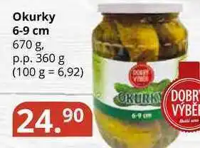 Potraviny CZ Okurky 6-9 cm 670 g, p.p. 360 g nabídka