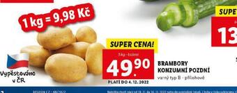 Lidl Brambory konzumní pozdní nabídka