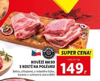 Lidl Hovězí maso s kostí na polévku nabídka