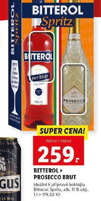 Lidl Bitterol + prosecco brut nabídka