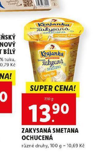 Lidl Zakysaná smetana ochucená nabídka
