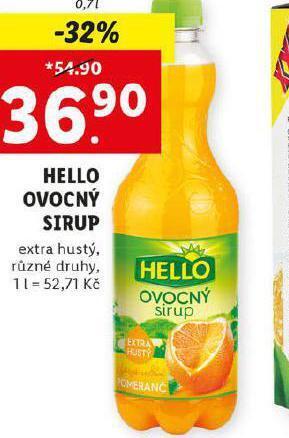 Lidl Hello ovocný sirup nabídka