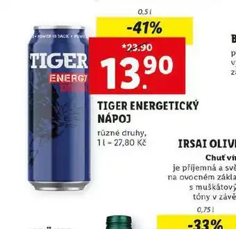 Lidl Tiger enrgetický nápoj nabídka