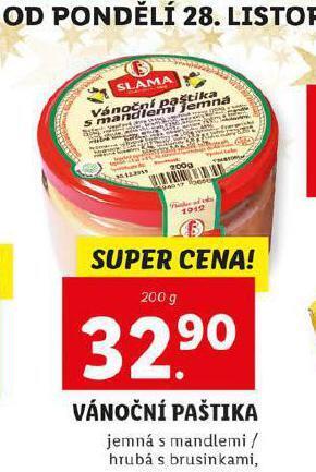 Lidl Vánoční paštika nabídka