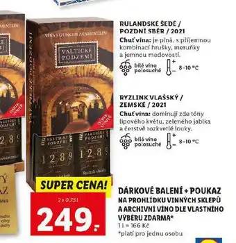 Lidl Rulandské šedé / pozdní sběr / 2021 nabídka