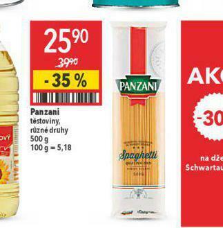 Globus Panzani těstoviny nabídka