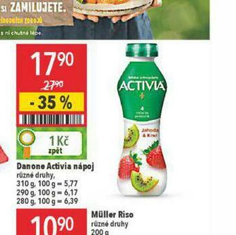 Globus Danone activia nápoj nabídka