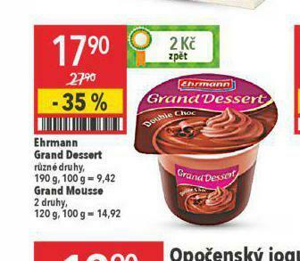 Globus Ehrmann grand dessert nabídka