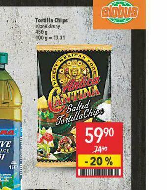 Globus Tortilla chips nabídka