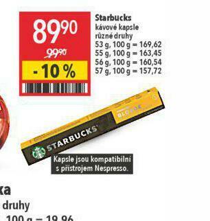 Globus Starbucks kávové kapsle nabídka