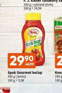 Terno Spak gourmet kečup nabídka