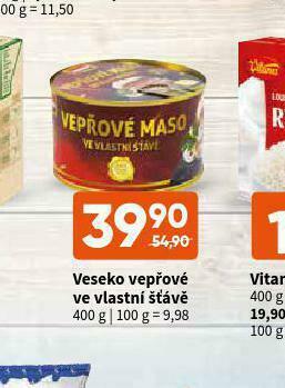 Terno Veseko vepřové ve vlastní šťávě nabídka