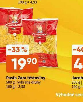 Terno Pasta zara těstoviny nabídka