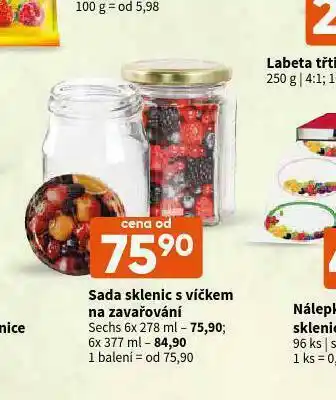 Terno Sada sklenic s víčkem na zavařování nabídka