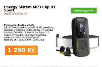Energy Sistem MP3 Clip BT Sport
