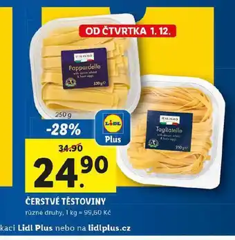 Lidl Čerstvé těstoviny nabídka