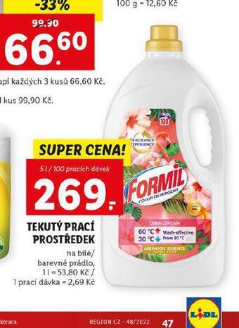 Lidl Formil tekutý prací prostředek nabídka
