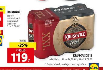 Lidl Pivo krušovice 12 královský ležák nabídka
