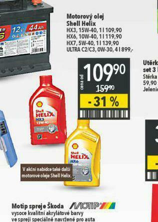 Globus Motorový olej shell helix 5w-40 nabídka