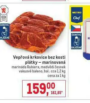 Makro Vepřová krkovice bez kosti plátky - marinovaná nabídka