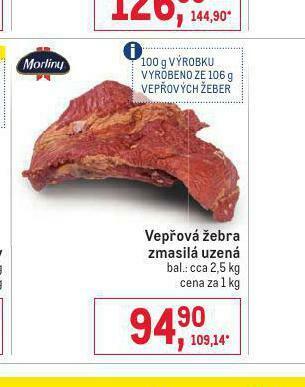 Makro Vepřová žebra zmasilá uzená nabídka
