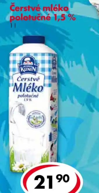 Čerstvé mléko polotučné 1,5% 1l