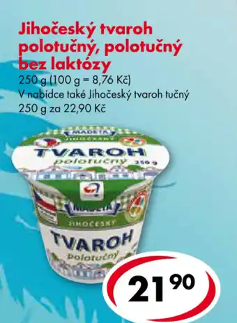 CBA Jihočeský tvaroh polotučný, polotučný bey laktoyz nabídka
