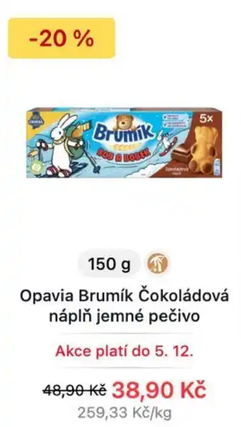 Opavia Brumník Čokoládová náplň jemné pečivo