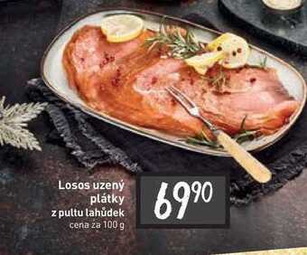 Billa Losos uzený plátky z pultu lahůdek cena za 100 g nabídka