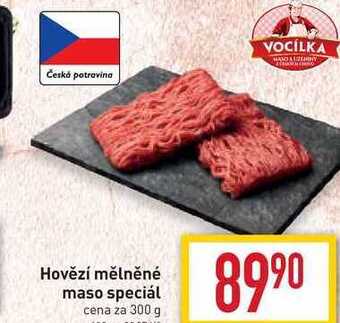 Billa Hovězí mělněné maso speciál cena za 300 g nabídka
