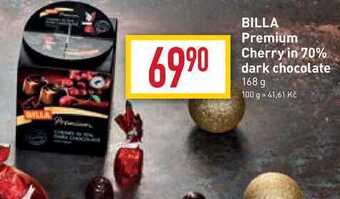 Billa Billa premium cherry in 70% dark chocolate 168 g nabídka