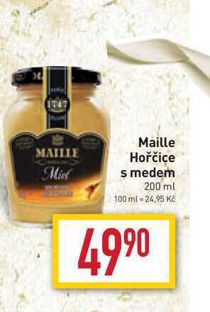 Billa Maille hořčice s medem 200 ml nabídka